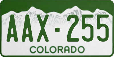 CO license plate AAX255
