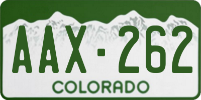CO license plate AAX262
