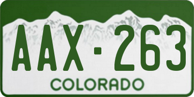 CO license plate AAX263