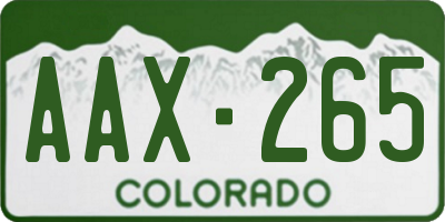 CO license plate AAX265