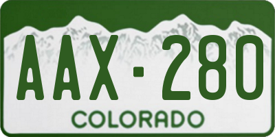 CO license plate AAX280