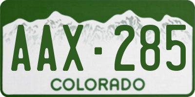 CO license plate AAX285