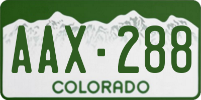 CO license plate AAX288