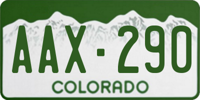CO license plate AAX290