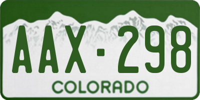 CO license plate AAX298