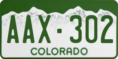 CO license plate AAX302