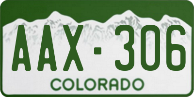CO license plate AAX306