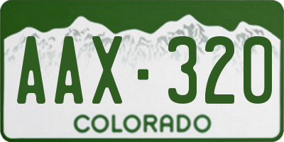 CO license plate AAX320