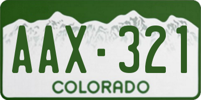CO license plate AAX321