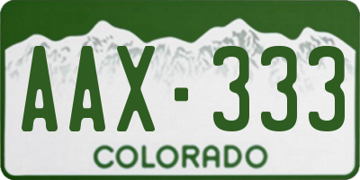 CO license plate AAX333