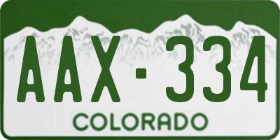 CO license plate AAX334