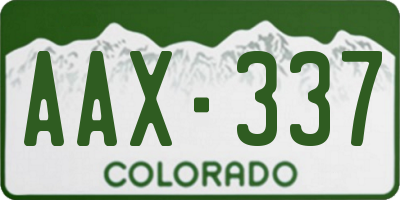 CO license plate AAX337