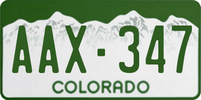 CO license plate AAX347