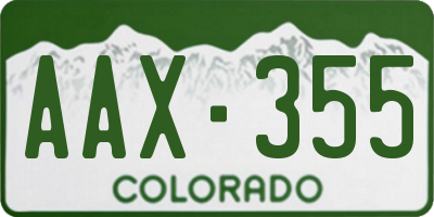 CO license plate AAX355