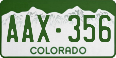 CO license plate AAX356