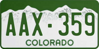 CO license plate AAX359