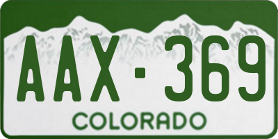 CO license plate AAX369