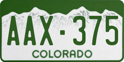 CO license plate AAX375