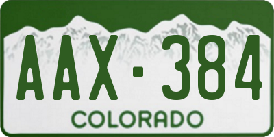 CO license plate AAX384