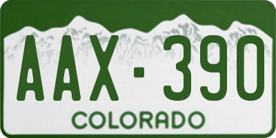 CO license plate AAX390