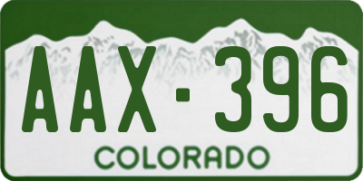 CO license plate AAX396