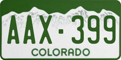 CO license plate AAX399