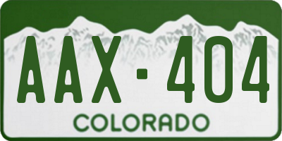 CO license plate AAX404