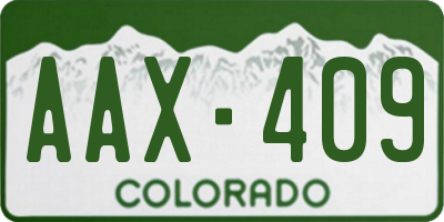 CO license plate AAX409