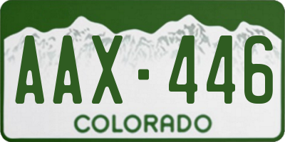 CO license plate AAX446