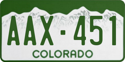 CO license plate AAX451