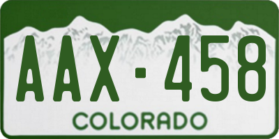 CO license plate AAX458