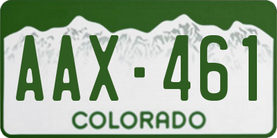 CO license plate AAX461