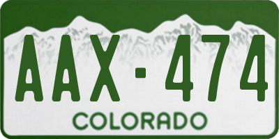 CO license plate AAX474