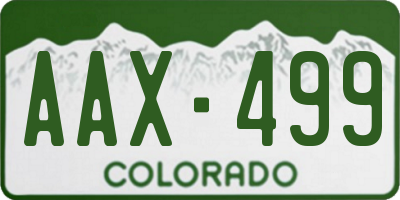 CO license plate AAX499