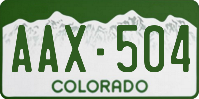 CO license plate AAX504