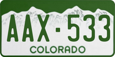 CO license plate AAX533