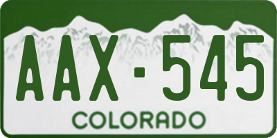 CO license plate AAX545