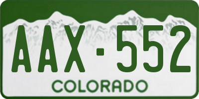 CO license plate AAX552
