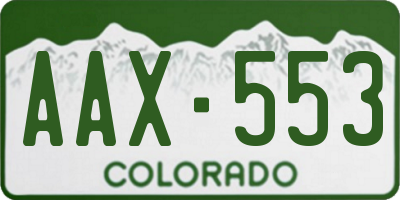 CO license plate AAX553