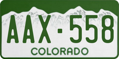 CO license plate AAX558