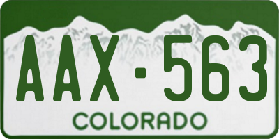 CO license plate AAX563