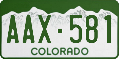 CO license plate AAX581