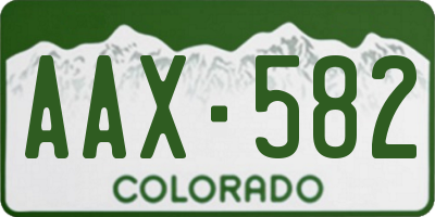 CO license plate AAX582