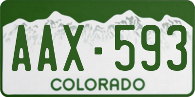 CO license plate AAX593