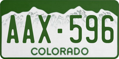 CO license plate AAX596