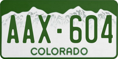 CO license plate AAX604