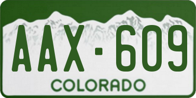CO license plate AAX609