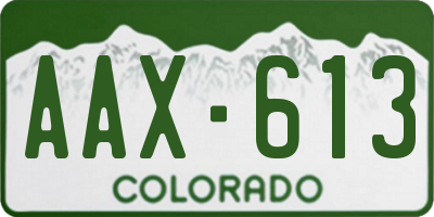 CO license plate AAX613