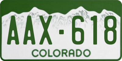 CO license plate AAX618