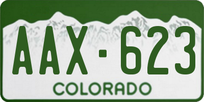 CO license plate AAX623